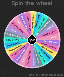 Would you like to spin come to play 15 - 1 spin 20 - 2 spins 25 - 3