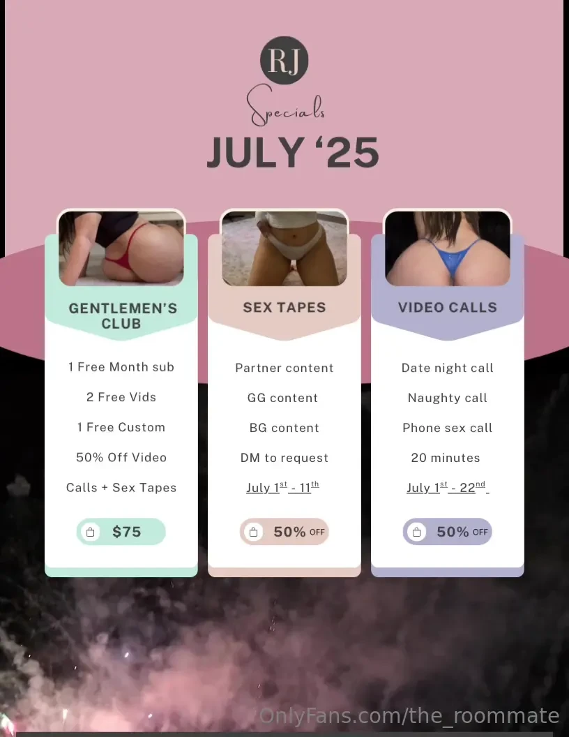 July specials dm me on my main page with questions and requests 