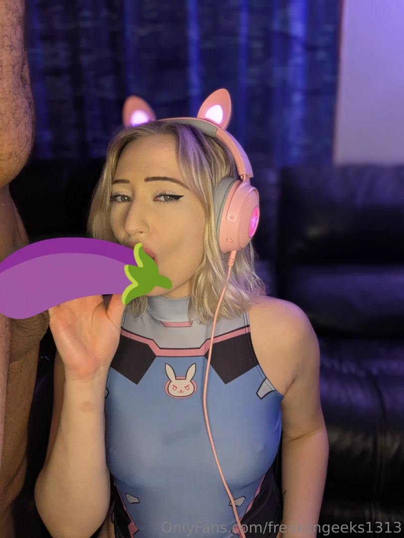 Cosplaying as d va he just couldn t help himself and stuck his yummy 