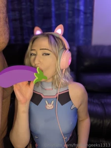 Cosplaying as d va he just couldn t help himself and stuck his yummy