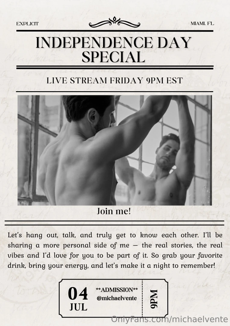 Join me this friday at 9pm for a special independence day live stream 