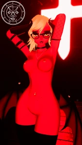 A lil red for this naughty succubus on a titty tuesday in a church