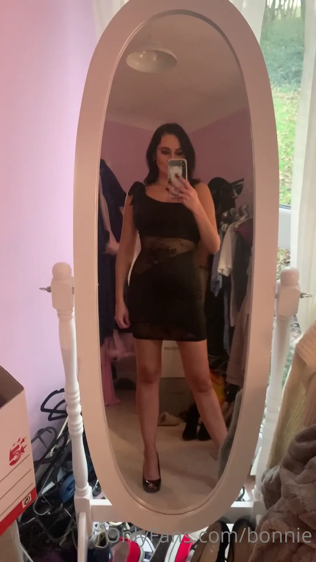 Black slinky lace dress 