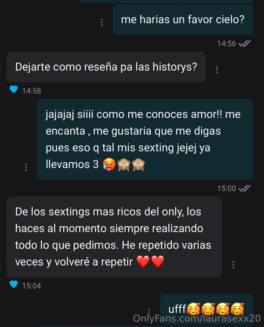 Me encanta hacer sextings es algo que disfruto much simo y veo q 