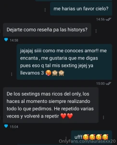 Me encanta hacer sextings es algo que disfruto much simo y veo q