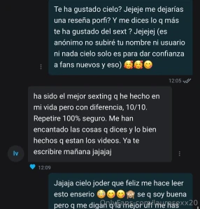 Los mejores sexting los hago yo jejej no lo digo yo lo dicen mis fans