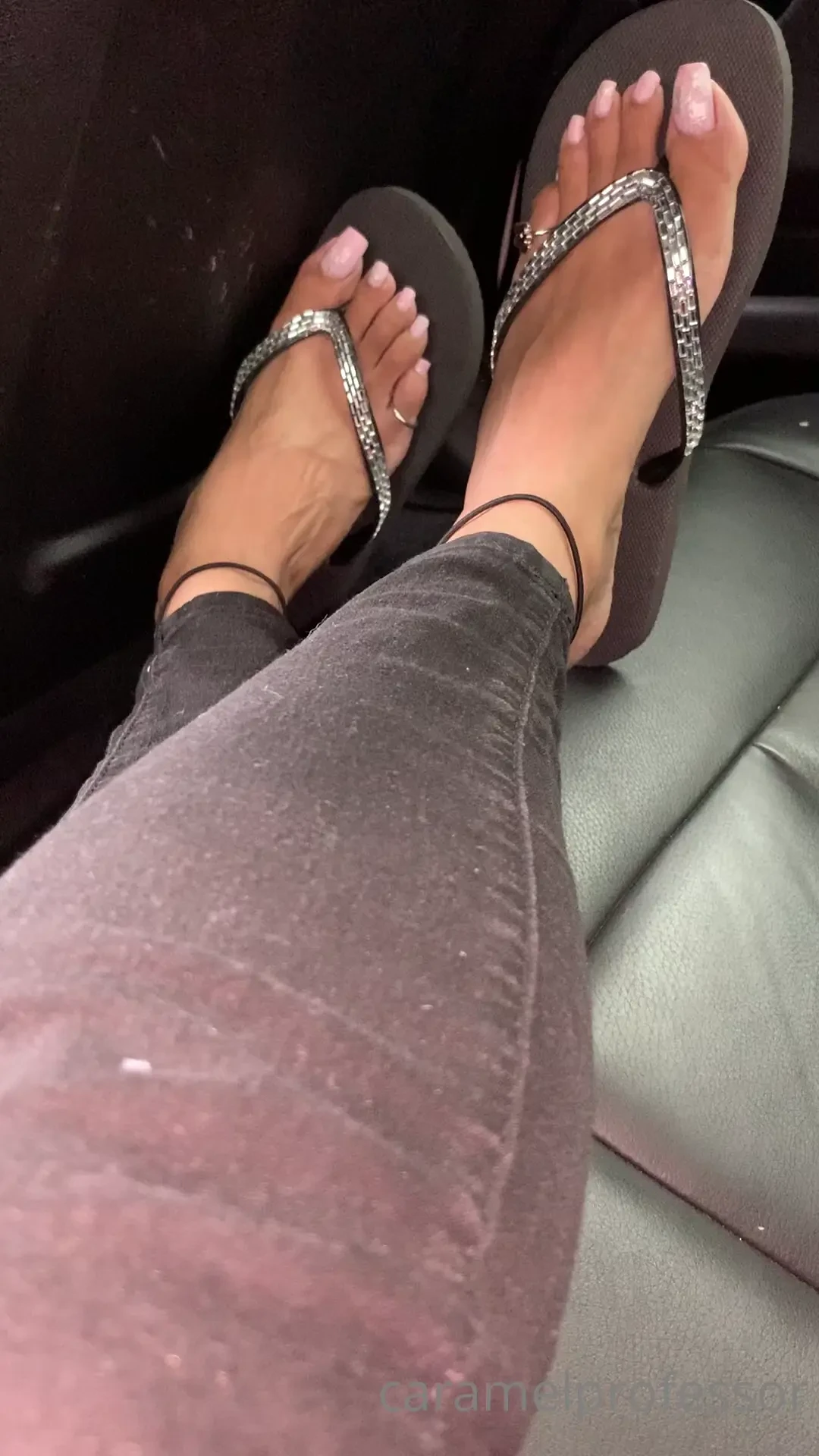 Back of the uber showing off my new pedi to you part 1 