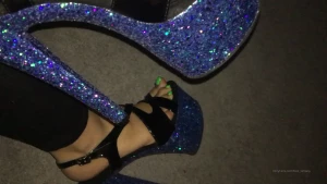 foot-fantasy - Blue glitter pleaser heels 