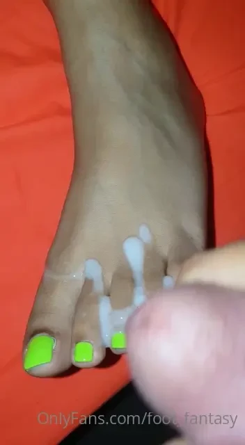 He made a big mess painting my toes white every last drop on my feet 