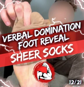 New verbal dom foot reveal in sheer socks with full face unblurred part 1