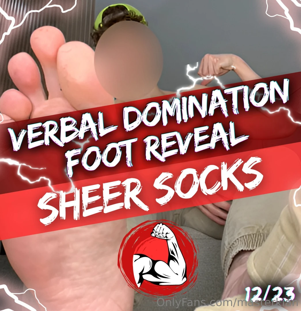 New verbal dom foot reveal in sheer socks with full face unblurred 