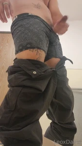 Watch me jerk my cock in the restroom