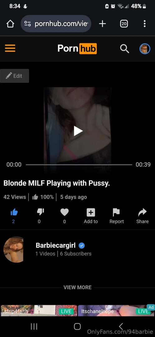 My first ever porn hub video is now live go check it out and subscribe 