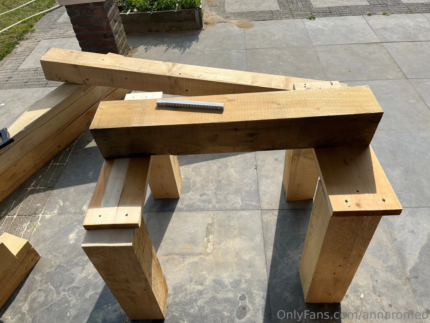 I was working on a new table and she was wondering how it would look 