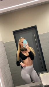 Fresh out of the gym sweaty pumped