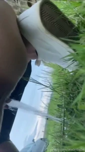 I love peeing outdoors close up leaving my mark because i couldn t