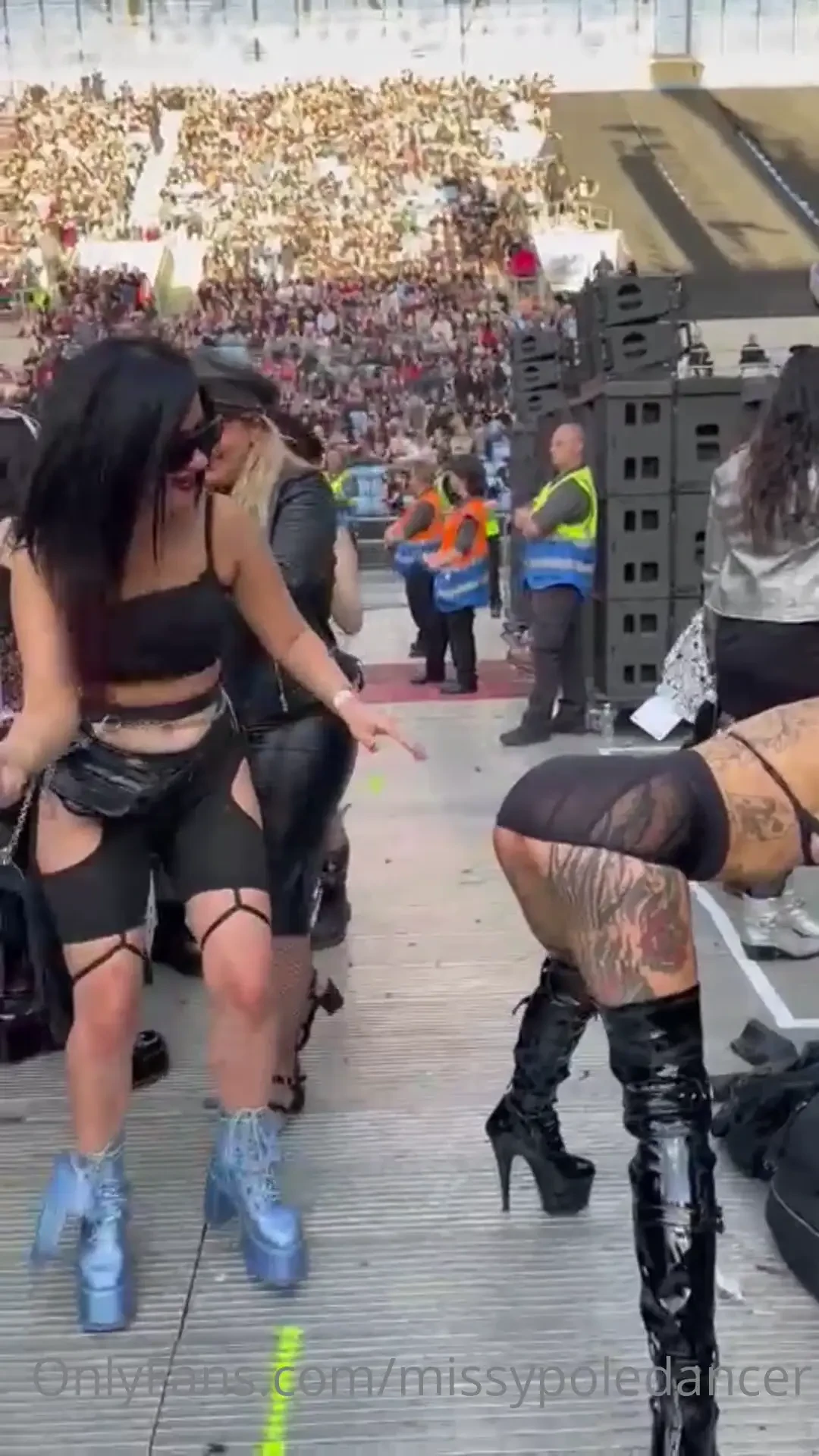 Getting spanked by my friend at a rammstein show this is too fun 