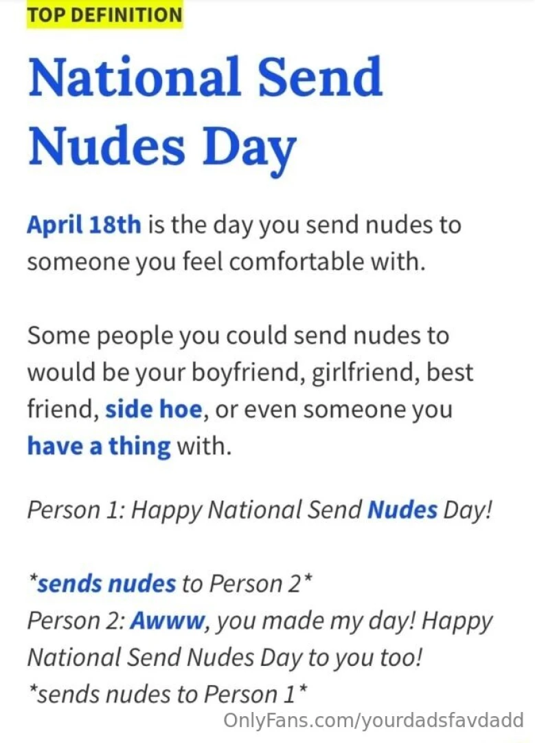 It s national send nudes day reply with yours 
