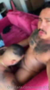 Watch my boy suck on my nips and suck my throbbing cock until i blow