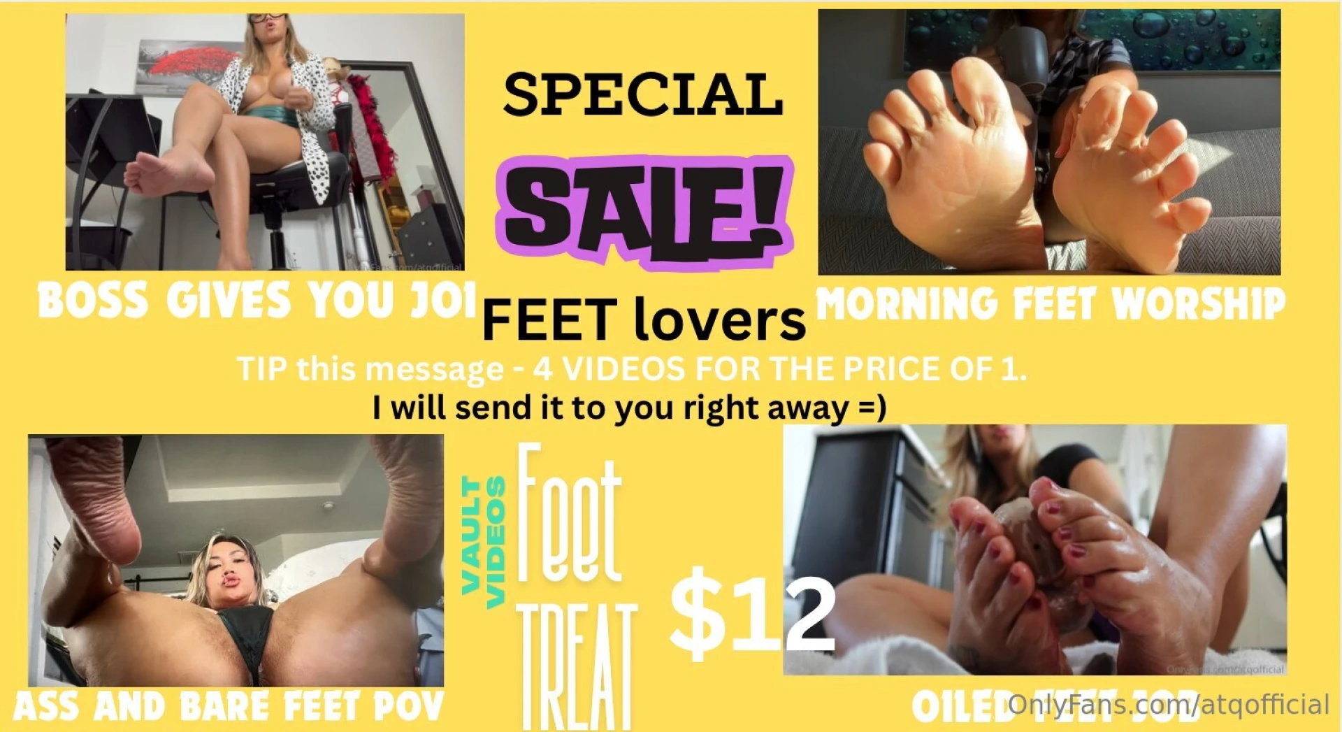 Your feet obsession just got spoiled - 4 full videos packaged into 1 