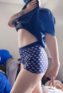 Sometimes the happy just leaks through boxers bluehair twink nb trans