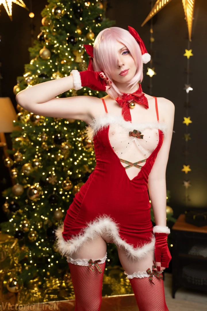 Christmas fgo fategrandorder mashkyrielight cosplay lingerie fyp 
