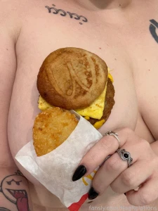 Good morning gorgeous it s breakfast time what will you eat off of me