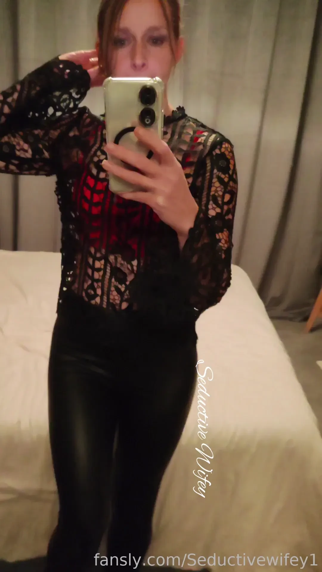 Getting ready to go out i wasn t sure about the red bra under the 