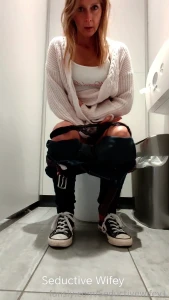 Two toilet visits on my night out pee one - you can see my tampon