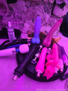 Cleaning my toys for some videos today dildos vibrators buttplugs