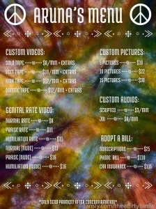 My menu i m not available for customs i will send a message when i m