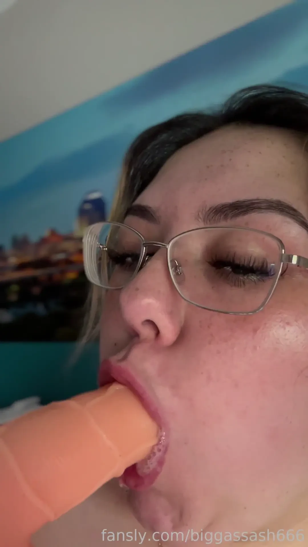 Do you like it sloppy baby watch me gag on this dildo 