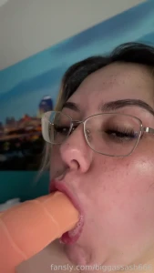 Do you like it sloppy baby watch me gag on this dildo