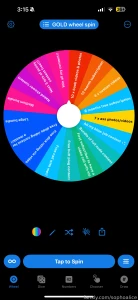 Wheel spins tip me 5 bronze 10 silver 25 gold if you spin the gold part 1