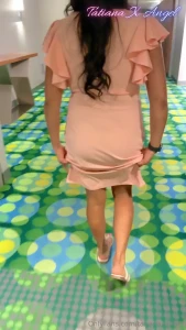 Tatiana looking classy and innocent in her dress but wait until you
