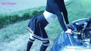 Funny sloppy outdoor facefuck video we make mouthlove in and on a car