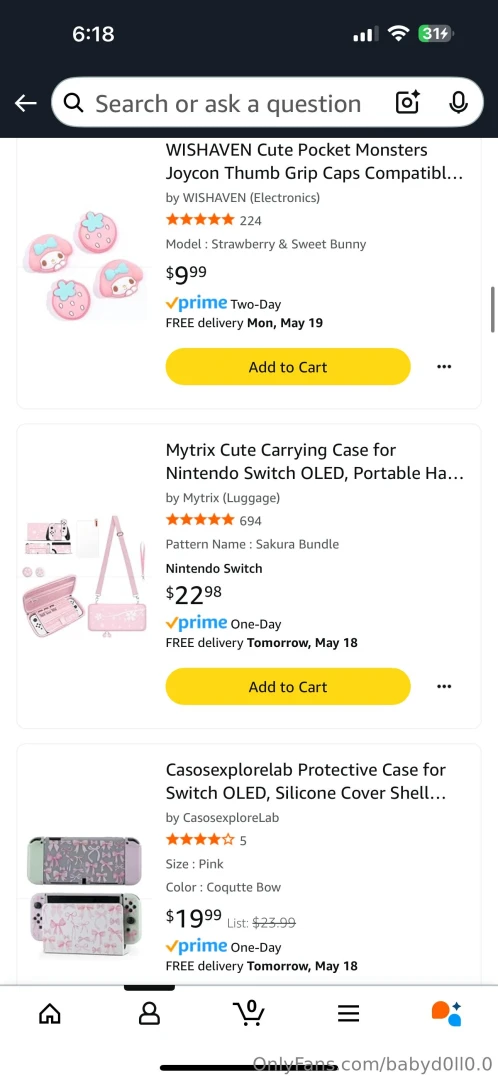 Just added new stuff to my amazon wishlist and listed accessories for part 1 