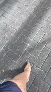 Walking into the airport through duty free and along the bridge to the part 1