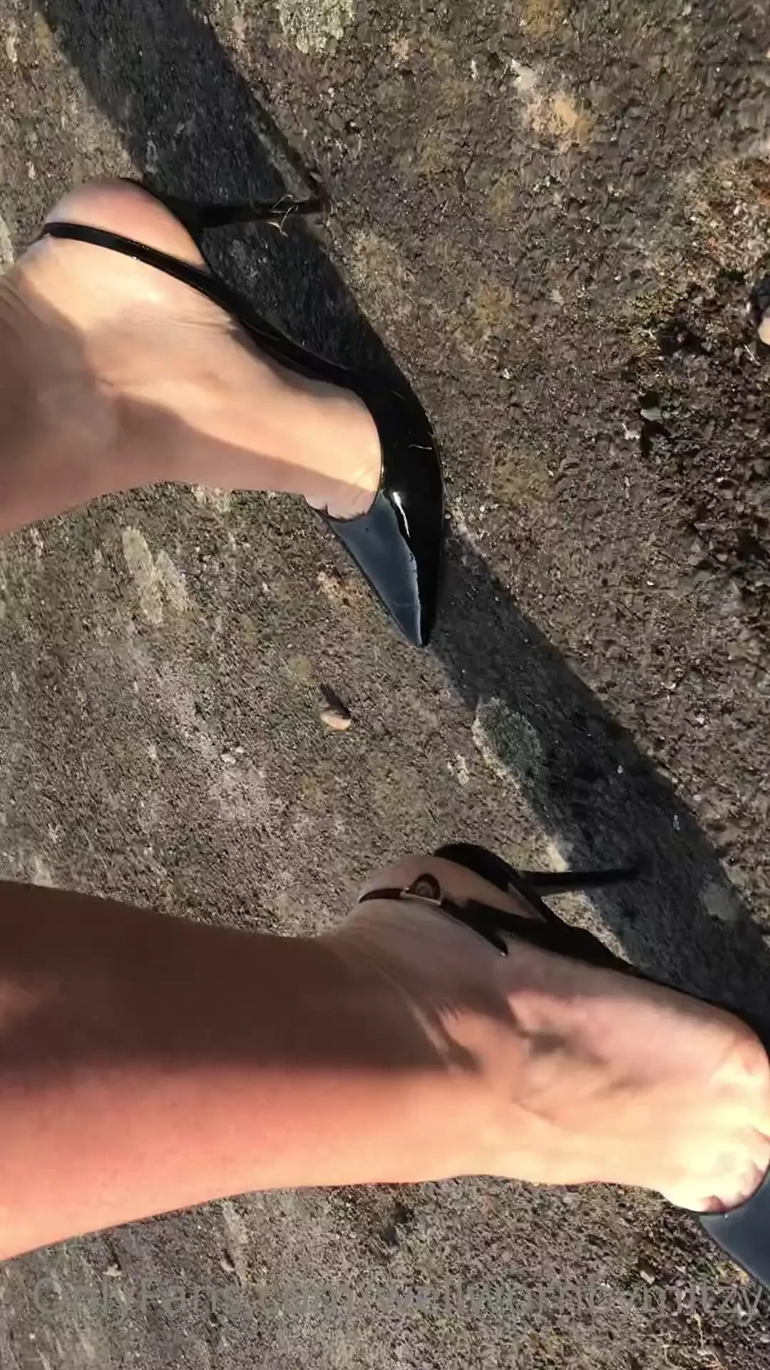 Black patent leather jimmy choo sling backs metal heel tips 