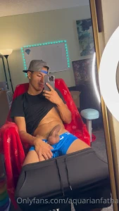 Flexing cock through my boxers for you suck me up and slobber all over