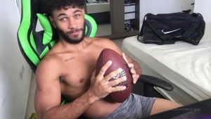 Jackoff after the football training