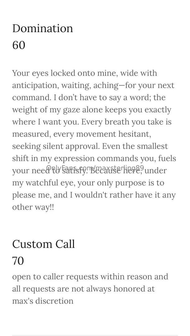 The art of seduction that is embodied by max sterling cannot be part 1 