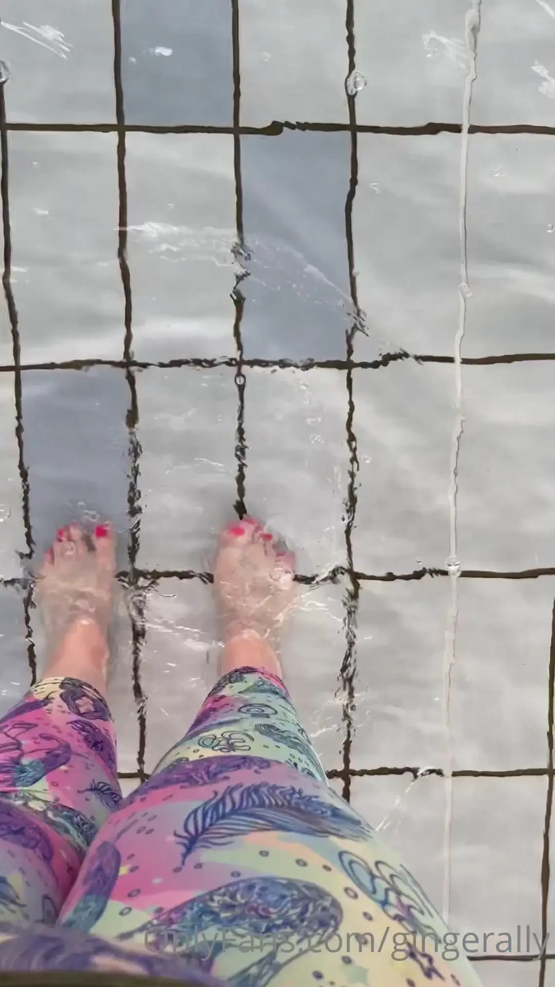 Toes in the water at the pool 
