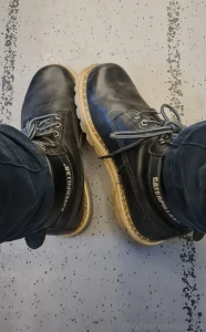 Wearing my caterpillar shoes do you line them