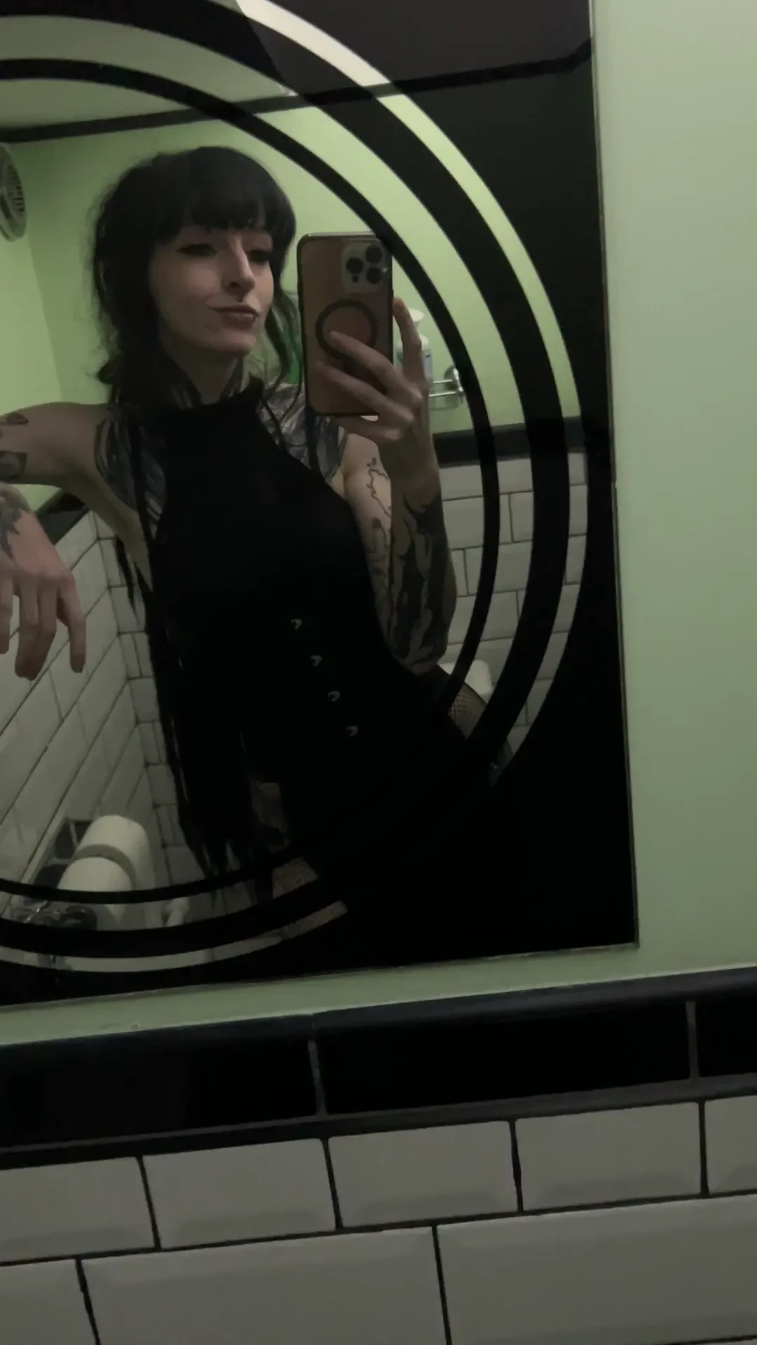 Bathroom fit checks in the dungeon is just such a specific vibe i love 