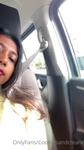 Got a little horny in the car today it turned me on playing with my