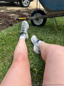 Yard work and sweaty dirty socks i can t believe how soaked they were part 2