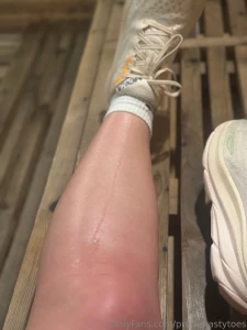 Sauna time look at the sweat dripping down my legs straight into my