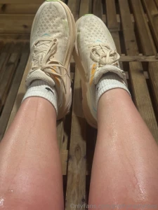 Sauna time look at the sweat dripping down my legs straight into my part 1