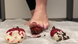 Chocolate covered strawberry crush with my sweet toes will you lick
